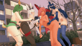 新作-Zen & Tricky fucked and squirt in public by Haruka & Vienna (SpamKaju)