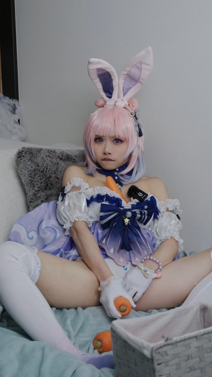 草莓羽衣 珊瑚宫心海兔女郎cos Sangonomiya Kokomi - Genshin Impact  #cos #心海 #兔女郎 #原神 #草莓羽衣 #自慰 #白丝-第3张图片-萌站