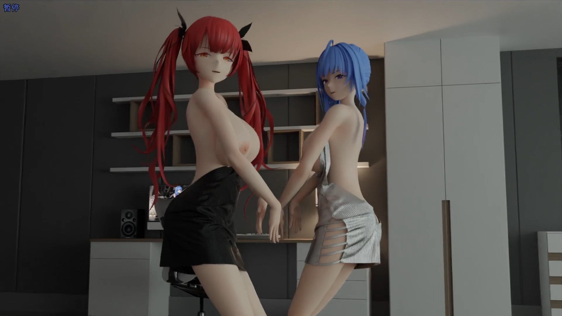 3D动画 MMD 碧蓝航线 火奴鲁鲁&圣路易斯 小鹿乱撞-第2张图片-萌站