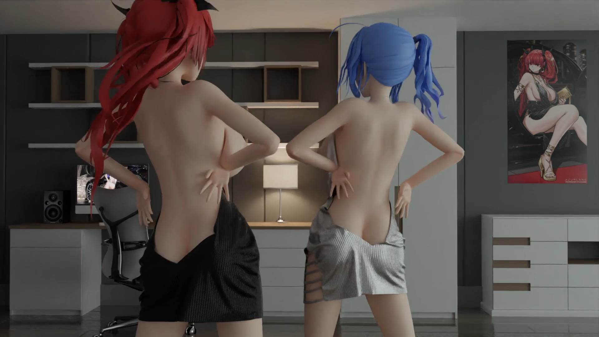 3D动画 MMD 碧蓝航线 火奴鲁鲁&圣路易斯 小鹿乱撞-第4张图片-萌站