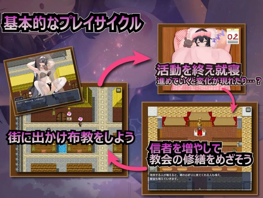 [PC-RPG游戏] 【RPG/汉化/新作】纯洁修女的淫乱魅魔禁断誓约/純真シスターの淫乱サキュバス禁断誓約 AI汉化版-第5张图片-萌站