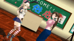 岛风 & 宫宫 - 羊肉 （FUTA 停止时间） [MMD R18] 丸梅加