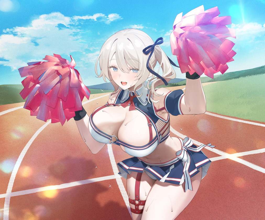 【不愧是啦啦队学姐，射精应援太熟练啦🥵】RJ01411871【浅木式】【KU100】やらせてくれる巨乳先輩チア! サクッと処理ヌキ&じっくり汗だくスポーティセックス♪