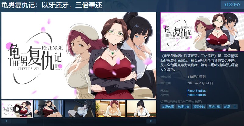ST新作【互动SLG/职场OL/动态/官中】龟男复仇记：以牙还牙，三倍奉还（The Cheated Man's Revenge: Triple the Payback）V1.0 STEAM官中【700MB】