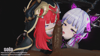 【3D动画/sola】原神-神里凌华&妮露 恶堕 [280M]-第4张图片-萌站