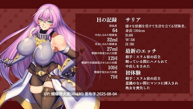 [发情堕落][色气女骑士调教征服]萨莉亚和下流事件（サリアと卑猥な出来事）V1.0 [百度] -第3张图片-萌站