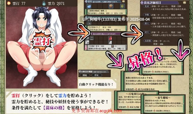【日式/RPG/AI汉化/萌站内植】苗床退魔巫女くりっかー 妖怪出産巫女遊戯【序号2722】