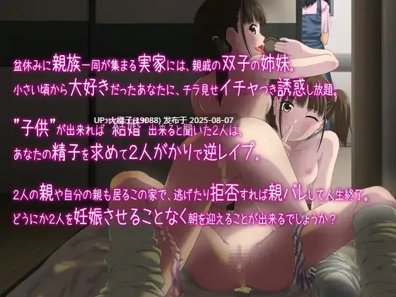 【SLG机翻动态】[幻想ラボ ]親戚の双子○学生から子作り逆レ○プ! ～親にバレたら人生終了、逃げられない強○種付け～亲戚家双胞胎少女逆推!被发现人生就完蛋! 精翻汉化版TwinsGyakuRape【1.67G】-第8张图片-萌站