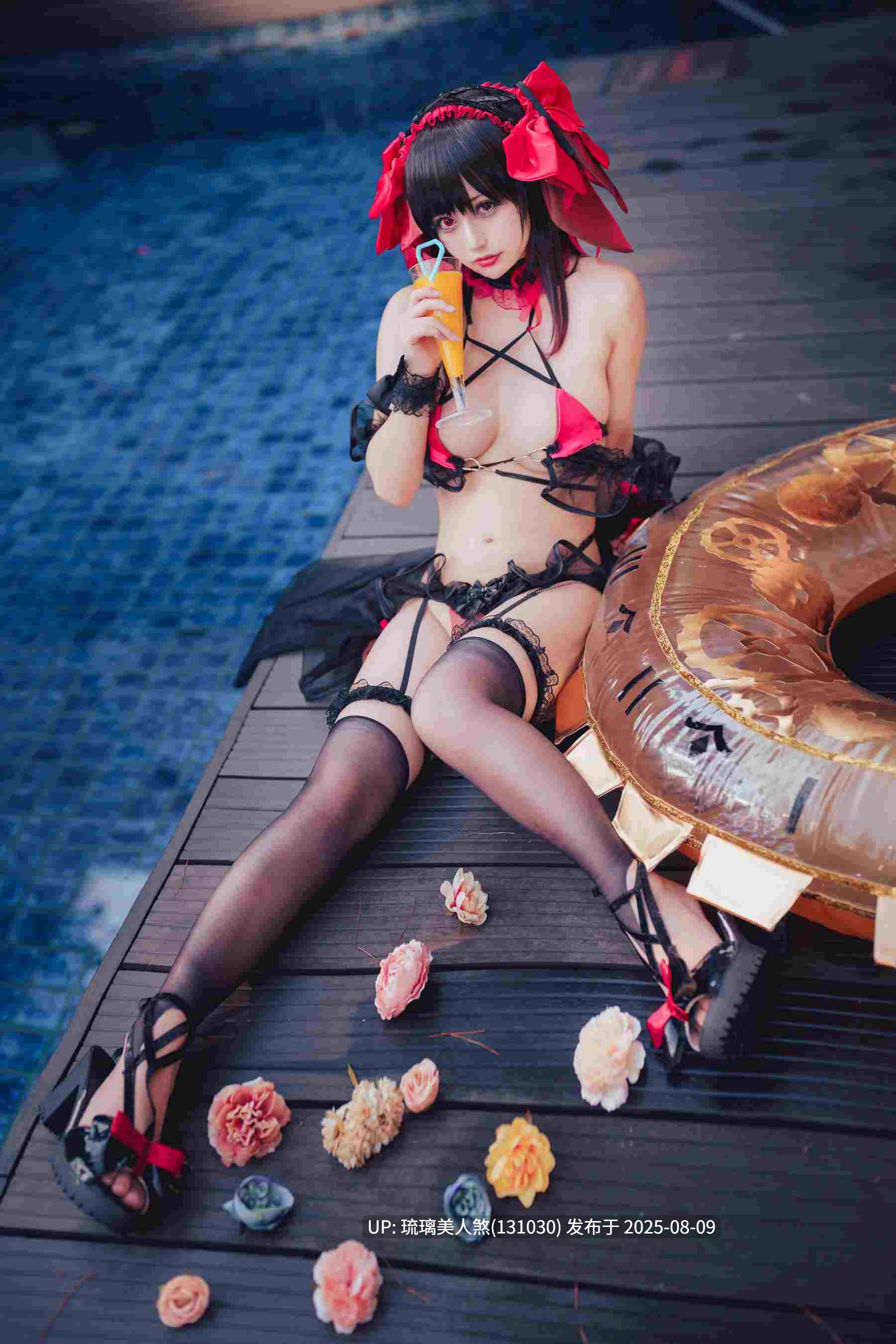 OKITA Rinka - 时崎狂三 黑丝泳装 29P-第2张图片-萌站