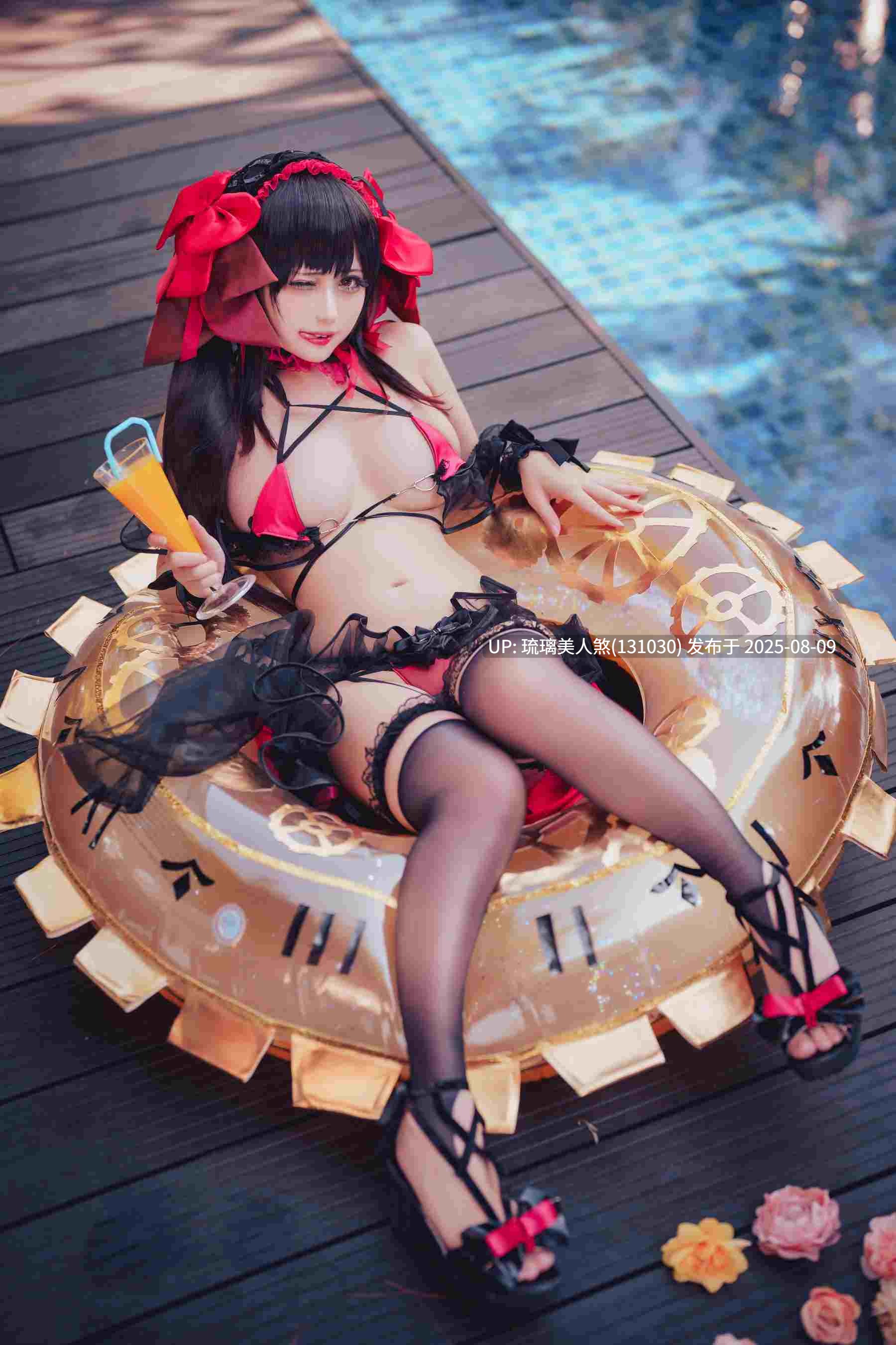 OKITA Rinka - 时崎狂三 黑丝泳装 29P-第3张图片-萌站