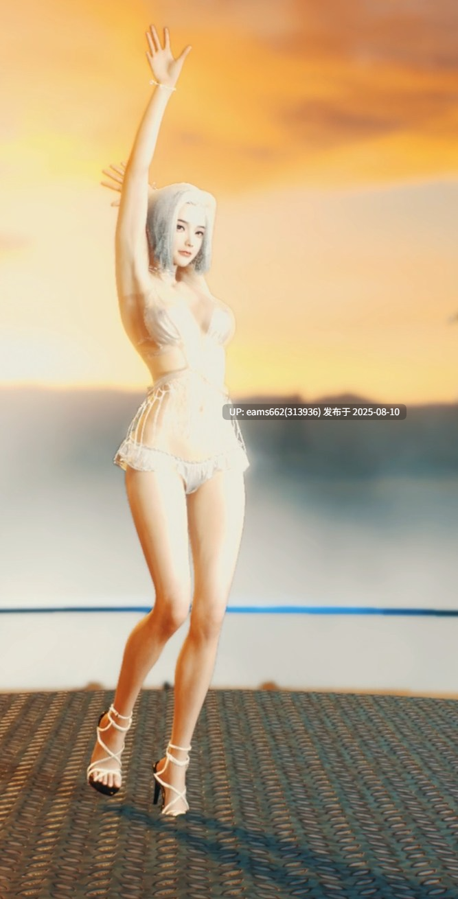 3D 2.5K 60帧 白发美女 舞蹈
