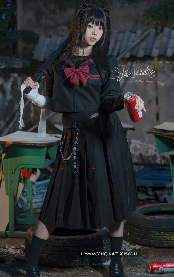 219 – 咬一口兔娘(黏黏团子兔)-24.11月作品『不良女高』短发 [73P1V]-第3张图片-萌站