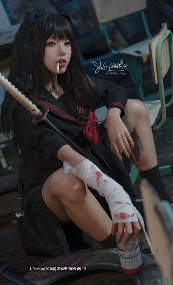 219 – 咬一口兔娘(黏黏团子兔)-24.11月作品『不良女高』短发 [73P1V]-第5张图片-萌站