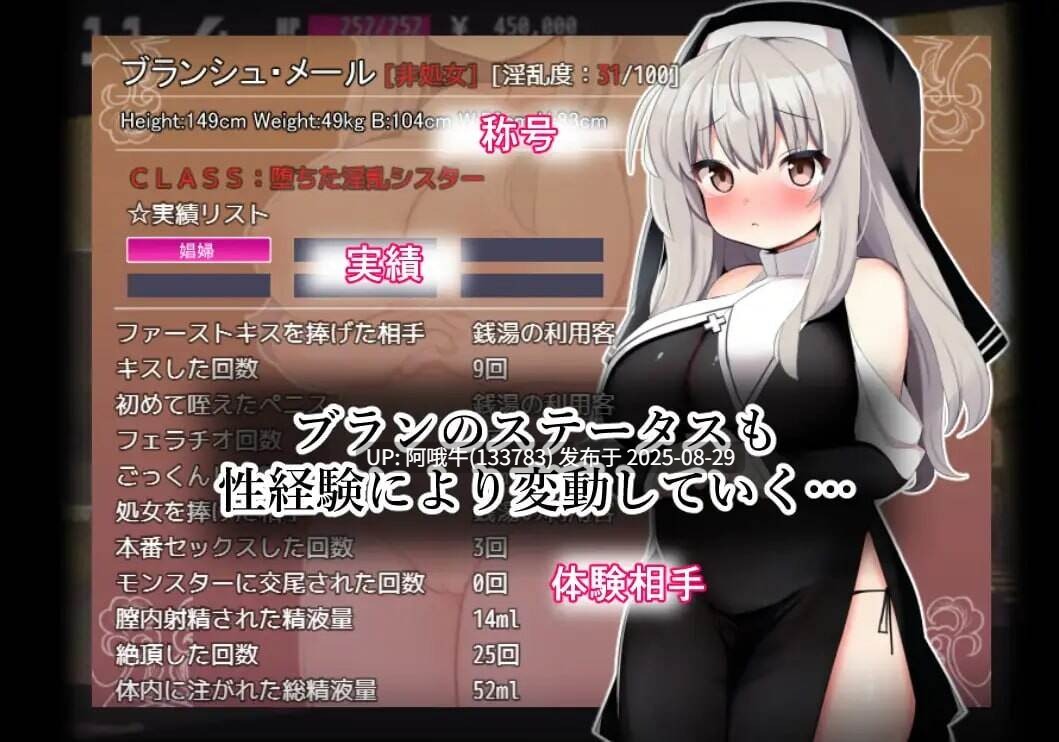【RPG/汉化/PC/joi/萌站内植】修女布兰与封印的恶魔 シスターブランと封印の淫魔 v3.0[1.02G]【序号3583】-第3张图片-萌站