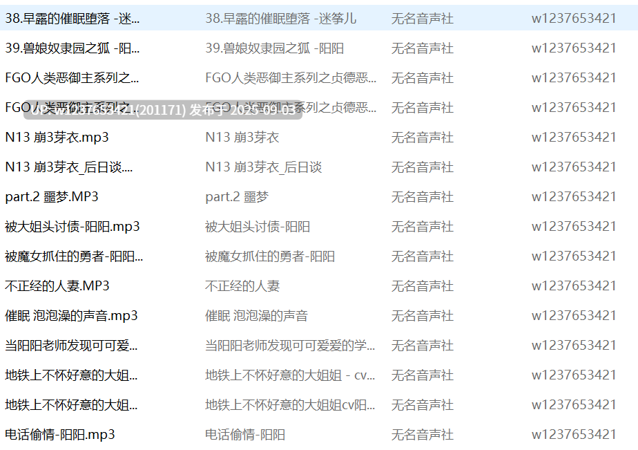 无名音声社中文音声合集【3.79G】-第2张图片-萌站