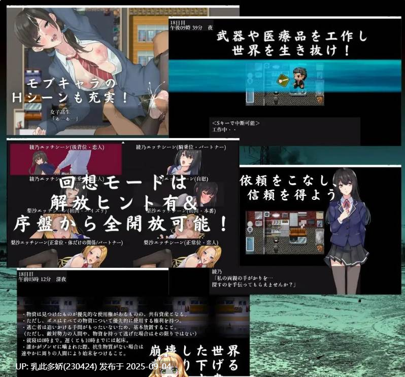 5[RPG-PC] [生存探索RPG汉化]The Lust of You ～在颓废世界里和美女们做爱做爱再做爱~ 挂载AI汉化版[1.3G]-第6张图片-萌站