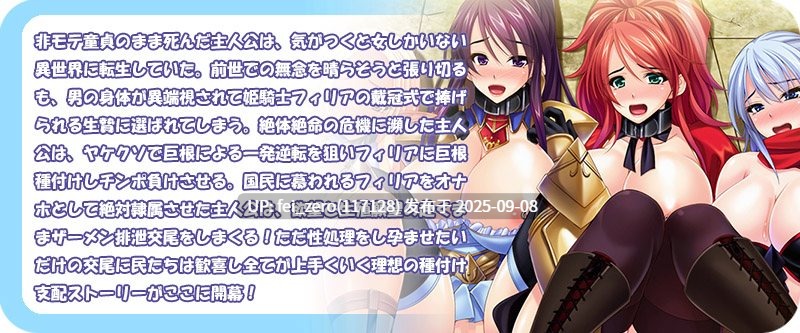 【PC/ADV/汉化/全CG】巨根转生～在只有女人的异世界播种支配姬骑士！[Miel] -第12张图片-萌站