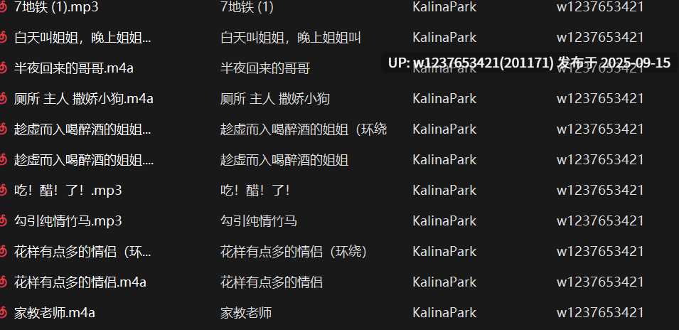 KalinaPark中文音声合集【809M】