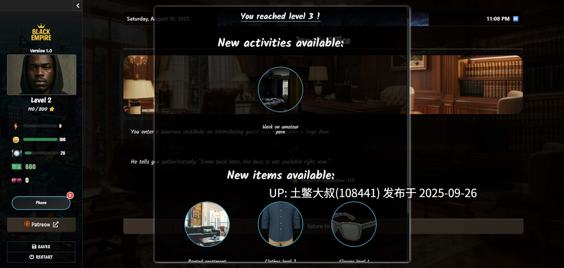 【真人类SLG 沙盒 动态 html网页 可机翻】黑帝国 Black Empire [v1.2]