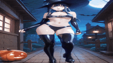 1.[2DAI动画] [BlackedAIBabes] Saori's Blacked Halloween  沙织的黑色万圣节蓝色档案 [视频1]-第5张图片-萌站