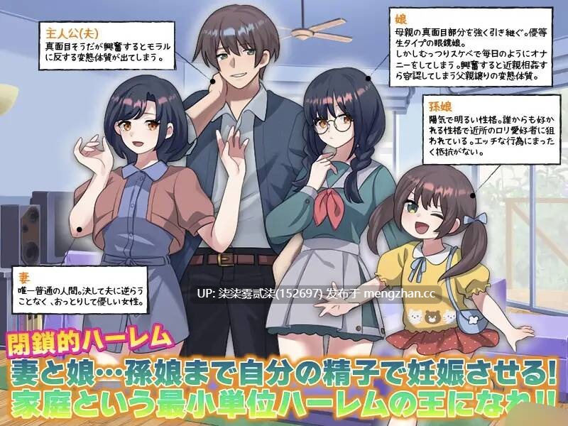 俺の妊娠家系図 妻と娘…孫娘まで俺の精子で妊娠させる【PC/RPG/AI汉化/532MB】-第1张图片-萌站 俺の妊娠家系図 妻と娘…孫娘まで俺の精子で妊娠させる【PC/RPG/AI汉化/532MB】-第1张图片-萌站