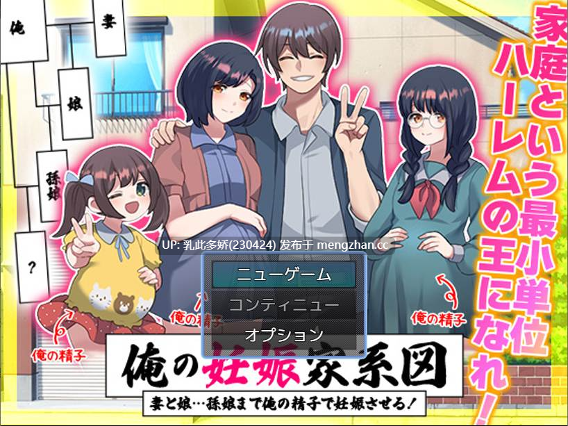 3[RPG汉化]【新作】我的受孕家谱：用我的精子让妻子、女儿…甚至孙女都怀上我的孩子！[PC956M]-第2张图片-萌站