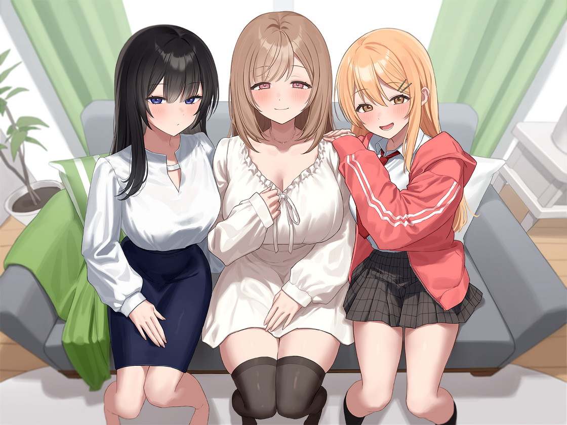 RJ01494053[双耳舔舐 x 双口交 x 姐妹碗] 与三位友善的姐妹共享甜蜜的奶油派性生活～我太爱你了♡ 彼此相爱又争吵～