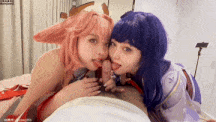 【0.4萌币】#推特 #双飞 #cos #口交 #coszj561 梦想被八重神子和雷电将军双飞口交🤩