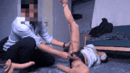 绳精病bondagetea 侧躺单抬腿炮机-第3张图片-萌站