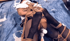 绳精病bondagetea 黑丝折腿趴地无助调教