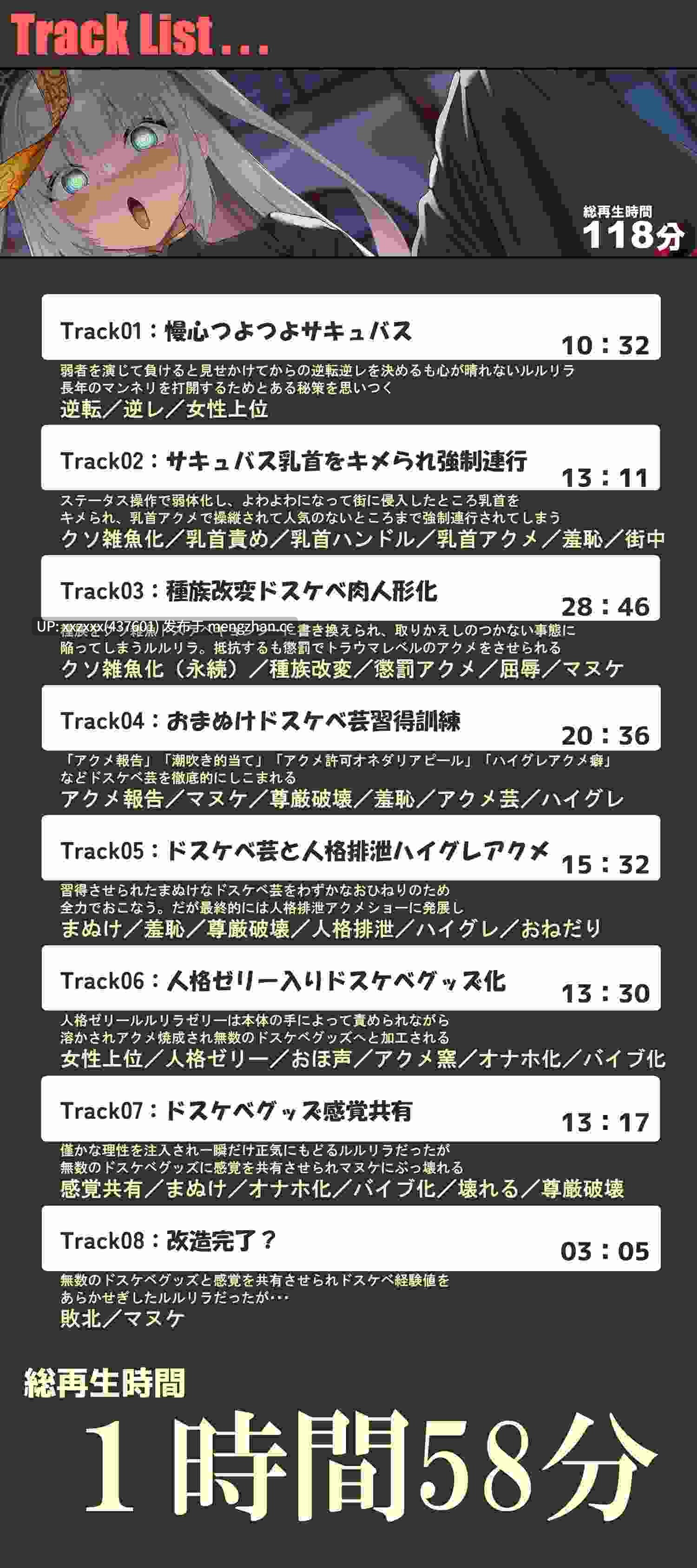 [餅梨あむ][RJ01508514]【繁體中文版】【淒慘色色特化】 最強魅魔在『人格排泄高叉高潮』中高潮四濺 直至自己墮落成雜魚廢柴超色殭屍娘和內置人格的色情玩具為止-第3张图片-萌站