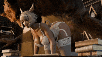 [3D动画/Bonkge] 大佬25.12月新作：Y’shtola 雅修特拉 黑皮白丝御姐狼人巨根激情爆肏 [390M]-第5张图片-萌站