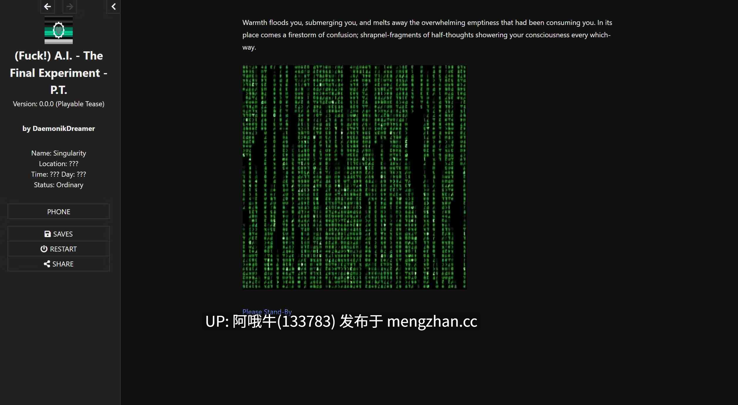 【html浏览器机翻/文字视觉小说/互动/PC】奇点——最终实验  Singularity - The Final Experiment [v0.0.1] [347M]【序号6738】-第2张图片-萌站