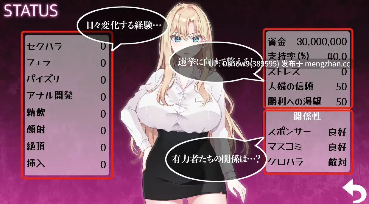 [SLG/生肉] NTR POLITICS JP 〜爆乳政治家の選挙活動記録！政敵に負けるなんてアリエナイ〜 [PC/625M]-第4张图片-萌站
