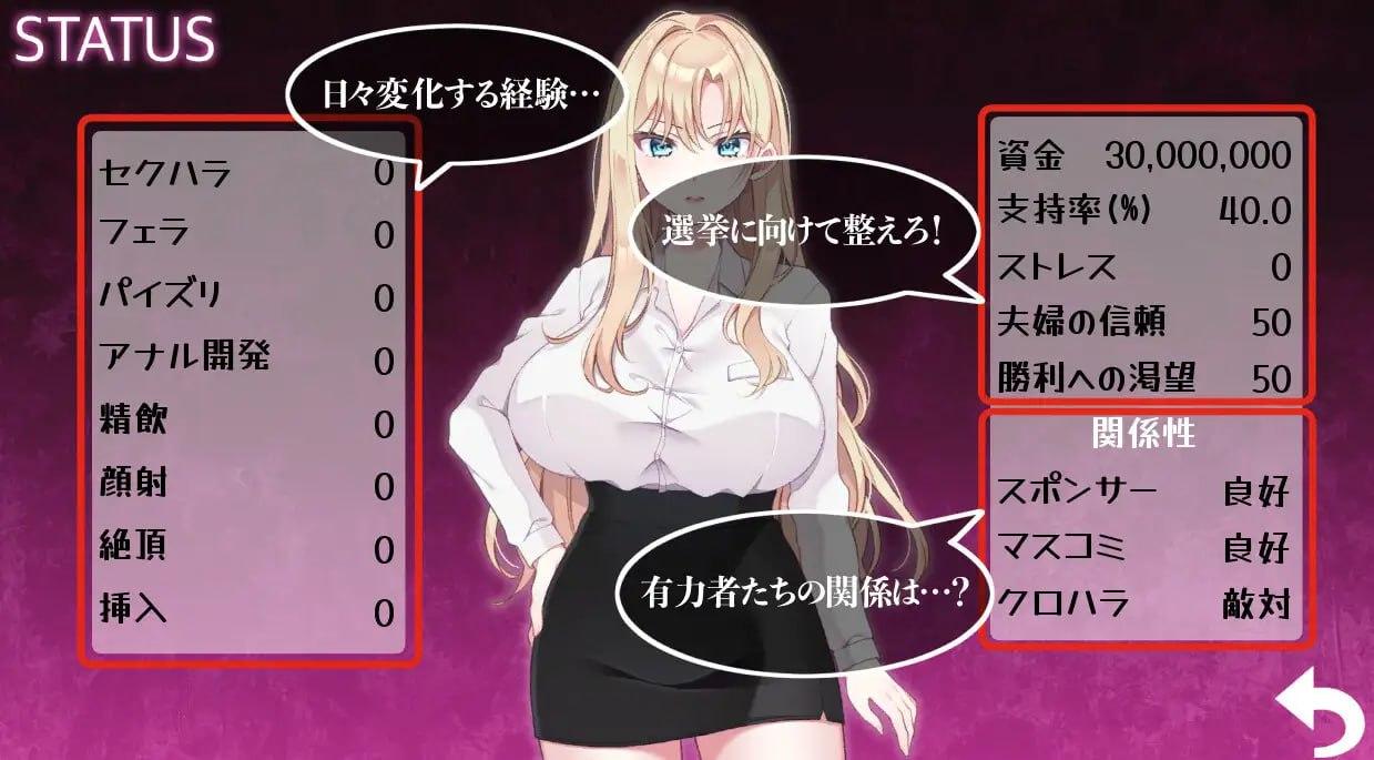 [PC/SLG/新游/低价/生肉]NTR政治日本篇～爆乳政治家的选举活动记录！败给政敌什么的怎么可能存在〜NTR POLITICSJP〜爆乳政治家の選挙活動記録！政敵に負けるなんてアリエナイ〜日文生肉版-第5张图片-萌站