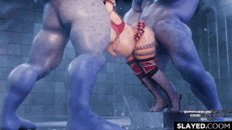 [3D动画/Slayed] 大佬26.02月新作：Honoka Orc Spitroast 穗乃果 性感御姐超巨根前后夹击爆肏中出 [230M]-第4张图片-萌站
