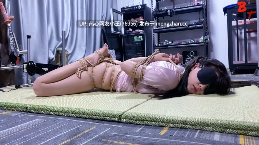 bondgetea合集（3）密室调教丝袜小母狗，捆绑手足，带上项圈被主人肆意玩弄，年轻的肉体搭配油丝，十足的性奴母狗！-第4张图片-萌站