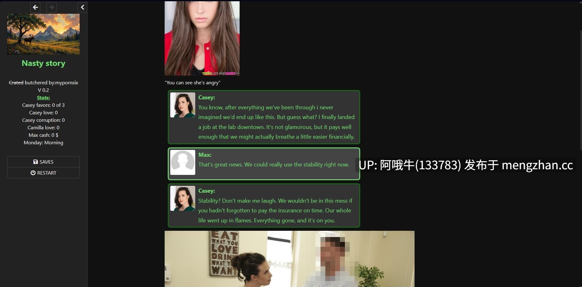 【html浏览器机翻/真人CG/文字视觉小说/PC】糟糕的故事 Nasty Story [v1.1] [234M]【序号7402】-第4张图片-萌站