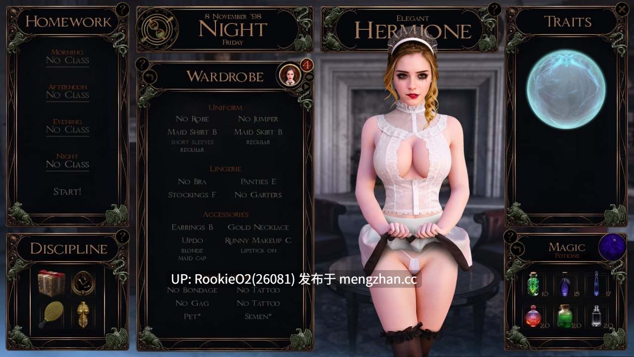 【欧美SLG/汉化/堕落/同人/哈利波特/3D/PC】与赫敏同行 / With Hermione v0.4.4.5 AI汉化版【1.04G】-第11张图片-萌站 【欧美SLG/汉化/堕落/同人/哈利波特/3D/PC】与赫敏同行 / With Hermione v0.4.4.5 AI汉化版【1.04G】-第11张图片-萌站