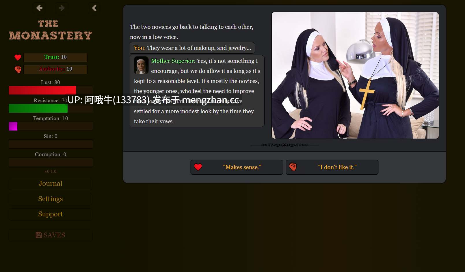 【欧美/真人CG/html浏览器机翻/文字视觉小说/动态/PC】修道院 The Monastery [v0.14.0.1] [2.15G]【序号7667】-第5张图片-萌站