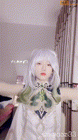 53.白虎萝莉Cosplay纳西妲自慰，前后双插
