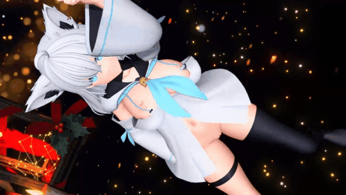 【黑丝 跳舞 乳摇】【MMD】白上フブキ／ドーナツホール-白上吹雪